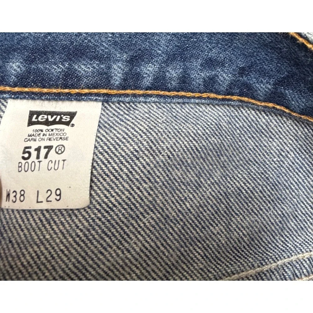 Levi's Mens 517 Bootcut Jeans 38x29 Blue Denim Vintage Western Workwear Medium